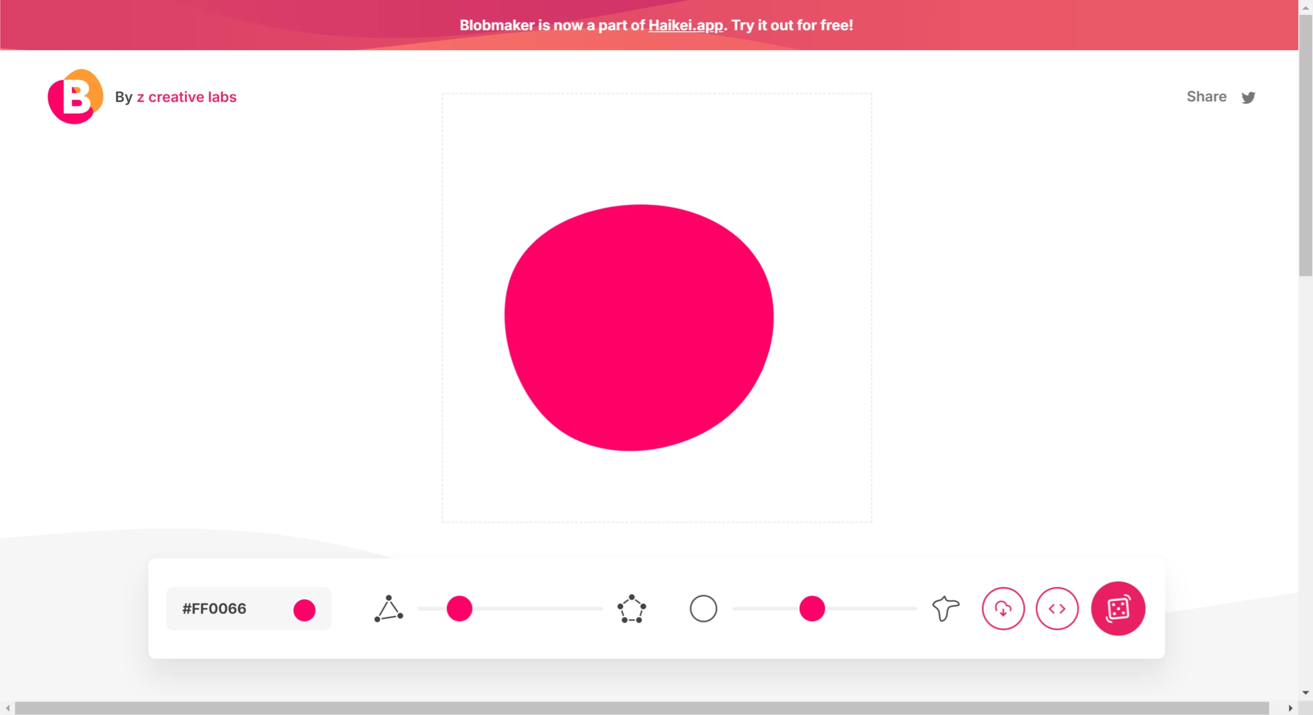 Blobmaker:生成随机、独特和不规则的SVG形状